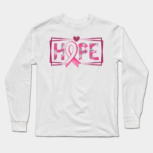 Hope Pink Ribbon Breast Cancer Awareness Long Sleeve T-Shirt